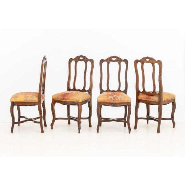 French Louis XV Style Oak Dining Chairs, 12 For Sale - Image 3 of 11