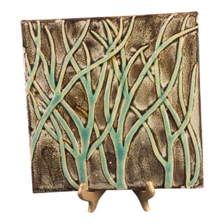 Vintage Fortunata Wall Hanging Italian Majolica Ceramic Trivet Tile #1 For Sale
