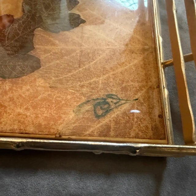 1970s Mid-Century Modern Bamboo Effect Brass and Lacquered Wood Italian Tray For Sale - Image 6 of 15