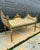 Gold French Style Golden Settee – Damask Upholstery With Gold Leaf Details For Sale - Image 8 of 10