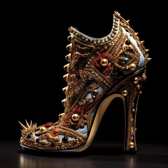 Mid-Century Modern One-Of-A-Kind 30' X 30' Luxury Fashion Photography 'Shoe' by Diane Grant Studio, Unframed For Sale - Image 3 of 4