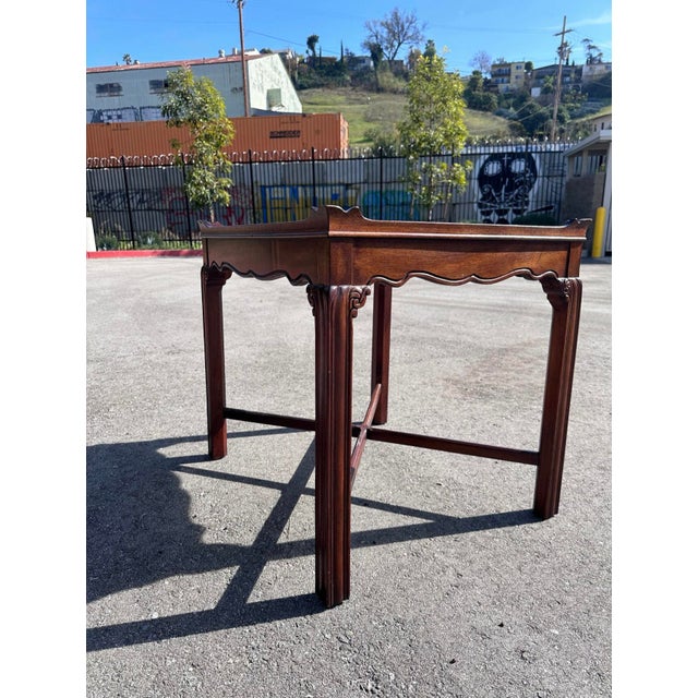 Vintage Mahogany Chippendale Heritage Side Table For Sale In Los Angeles - Image 6 of 6