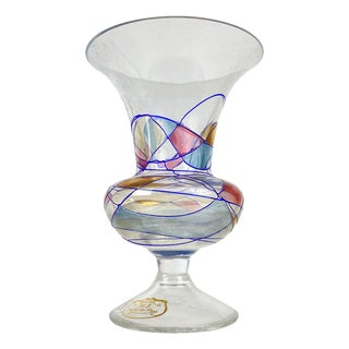 Parisian Multicolored Crystal Vase, 1960s For Sale