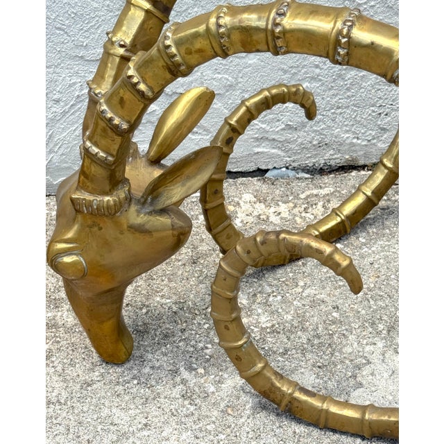 Pair French Modern Bronze Ibex Head Dining Table Bases, Attributed to Chervet For Sale - Image 14 of 18
