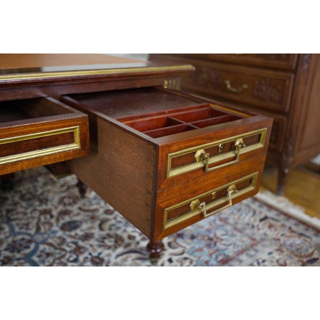 English Extendable Desk with Leather Top For Sale - Image 10 of 10