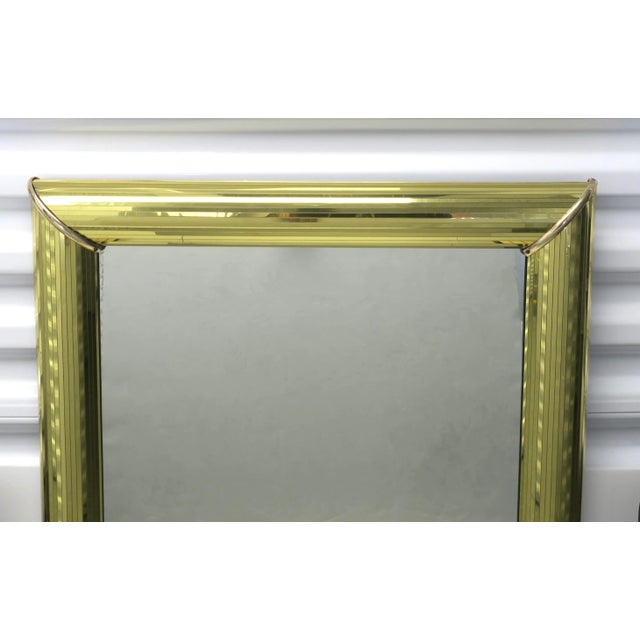 Glass 80s Modern Disco Gold Full Length Wall or Floor Mirror For Sale - Image 7 of 11
