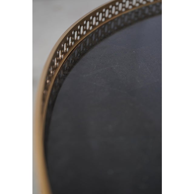 Maitland Smith Marquetry Inlaid Marble Top Round Center Table For Sale - Image 11 of 16