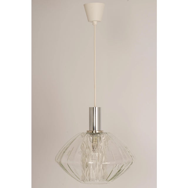 Large German Glass Pendant Light in Tulipan Form by Cosack, 1970s For Sale - Image 3 of 11