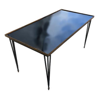 Opaline Table with Wrought Iron Base For Sale