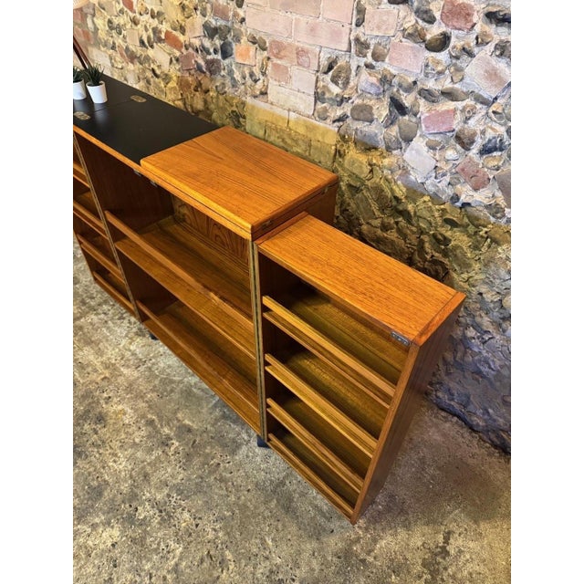 Vintage Danish Teak Fold-Out Bar Drinks Cabinet, 1960s For Sale - Image 9 of 18