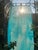 Turquoise Silk Chiffon Cloud Print Curtain For Sale - Image 4 of 7