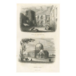 Holy Sepulchre Church and Dome of the Rock, 1859, Paper For Sale