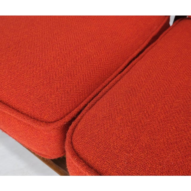 Selig Danish Mid-Century Modern Walnut Lounge Chair Settee Loveseat Couch Sofa Set For Sale - Image 4 of 18