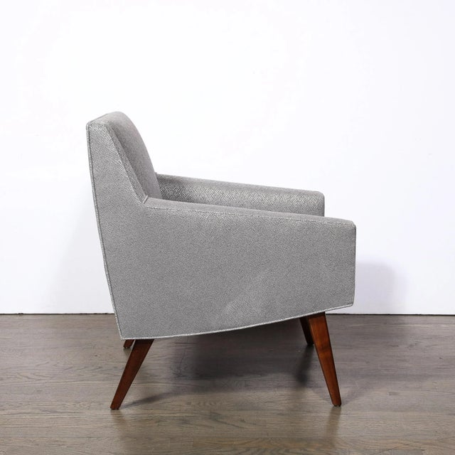 1960s Mid-Century Lounge Chairs in Holly Hunt Fabric & Tapered Hand-Rubbed Walnut Legs - Set of 2 For Sale - Image 11 of 12