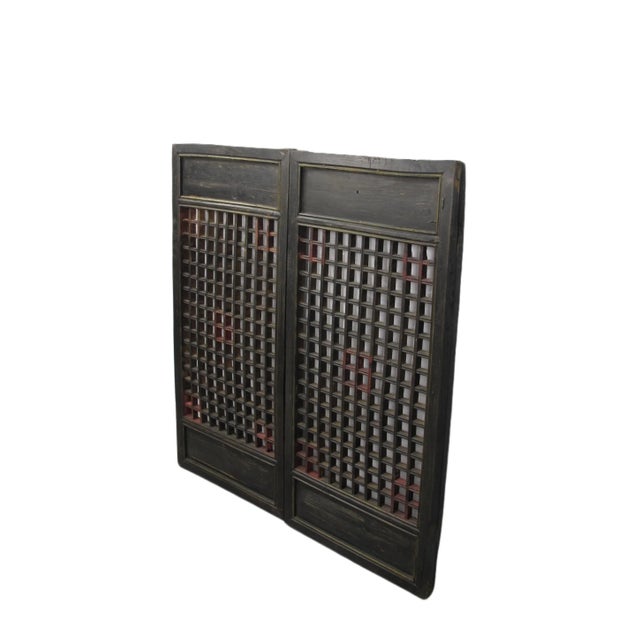 This pair screen panel can be an excellent widow or wall decoration arts. The latticed screen allows air to circulate...