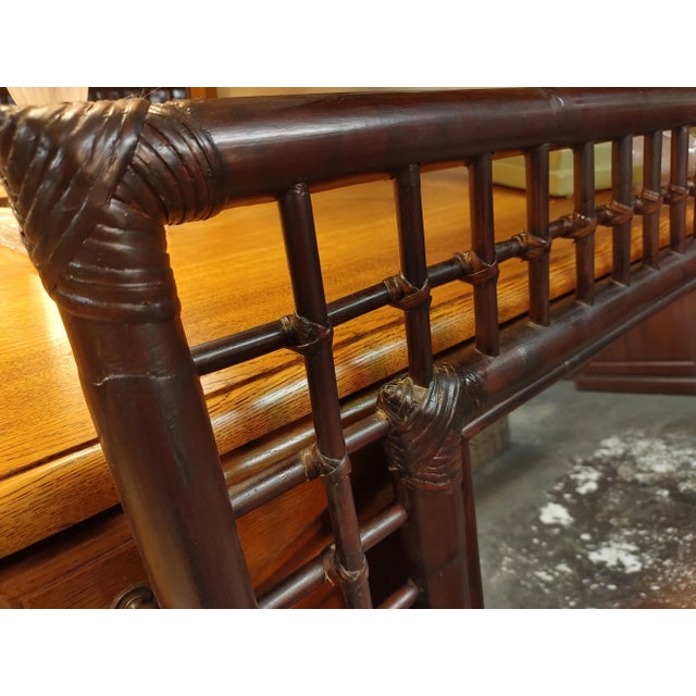 Mid-Century Modern Early 70's Bamboo Mirror For Sale - Image 3 of 8