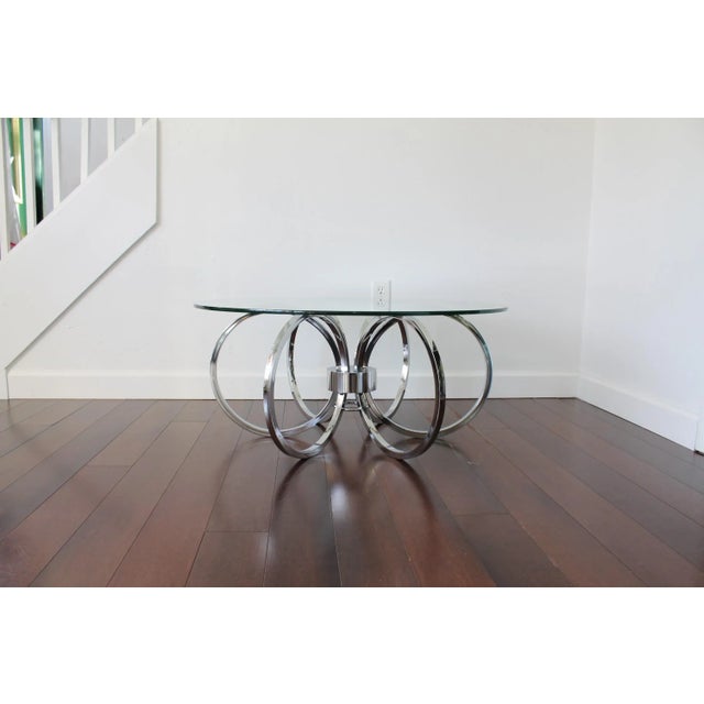 Mid-Century Modern 1970s Vintage Chrome Coffee Table For Sale - Image 3 of 8