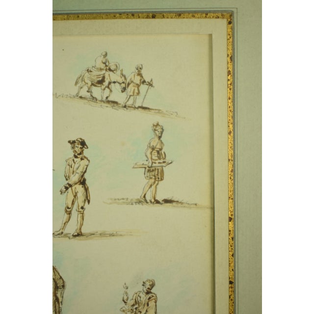 Paint Late 18th Century Attributed to William Henry Pyne (1769-1843) Figure Studies For Sale - Image 7 of 7