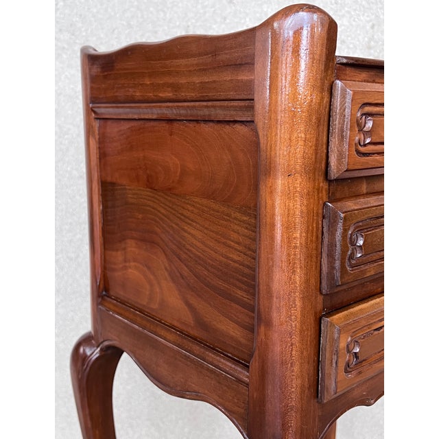 19th Louis XV Style French Darkness Oak Nightstands With Claw Finish Legs For Sale - Image 9 of 12