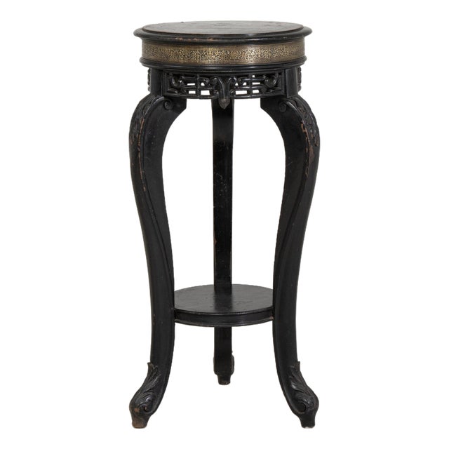 19th Century France Napoleon III Black Wood Pedestal For Sale