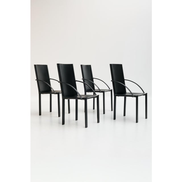 1980s Armchairs by Carlo Bartoli for Matteo Grassi, 1980s, Set of 4 For Sale - Image 5 of 14