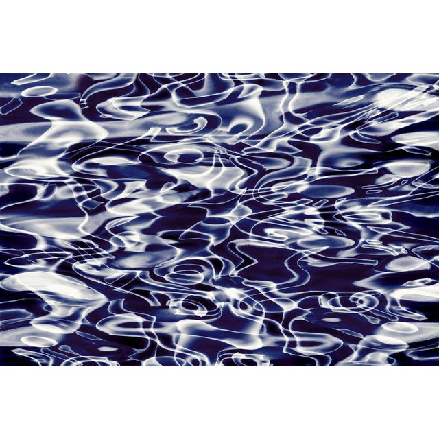 Contemporary Art Print Blue Water Pattern "Inkling" 36x24 by Angela Cameron For Sale