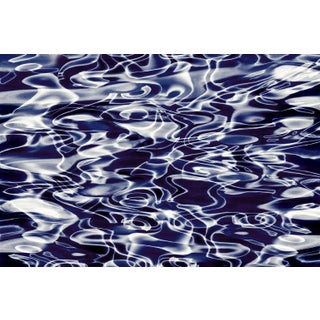 Contemporary Ocean Art Print Indigo Blue Water Pattern 36x24 by Angela Cameron For Sale