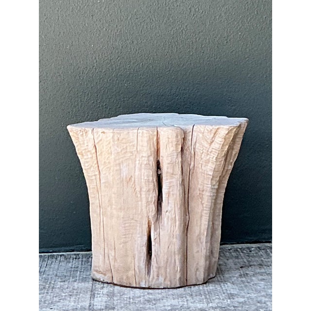 Vintage Natural Wood Stump Accent Table For Sale - Image 9 of 12