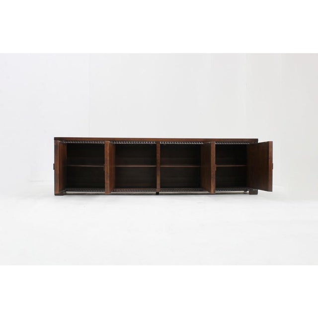 Spanish Brutalist Credenza in Wood, 1960s For Sale - Image 12 of 13