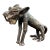 Vintage African Bronze Leopard Cat Sculpture For Sale