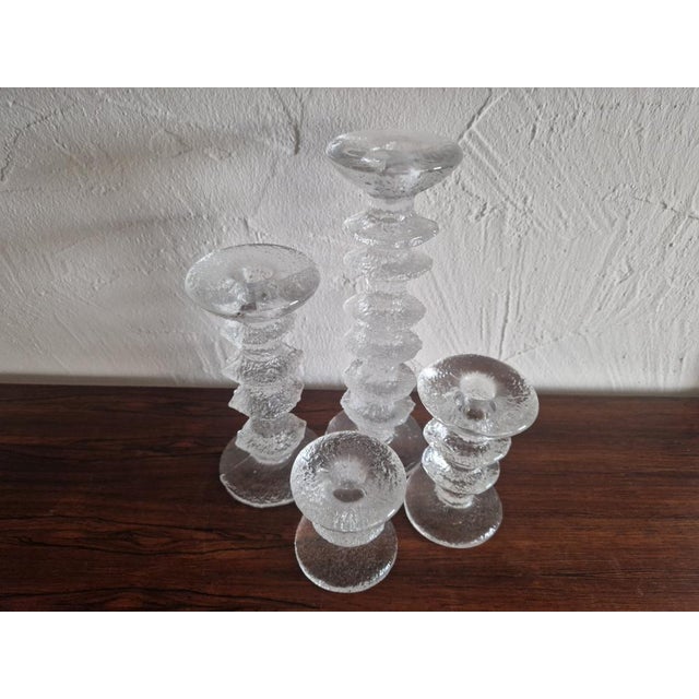 1960s Festivo Glass Candleholders by Timo Sarpaneva for Iittala, 1960s, Set of 4 For Sale - Image 5 of 6