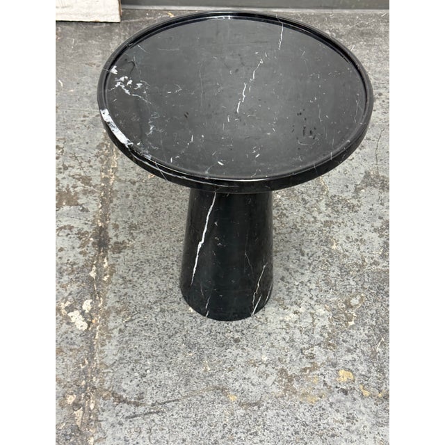 Michael Oren Designs Marquina Marble Pedestal Side Table For Sale - Image 9 of 12