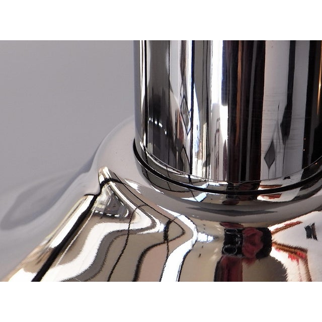 Round Dining Table in White High Gloss Melamine on Chromed Tulip Pedestal, Germany, 2000s For Sale - Image 5 of 12