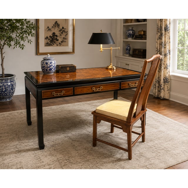 A striking vintage writing desk and coordinating chair designed by Raymond K. Sobota for Century Furniture’s celebrated...