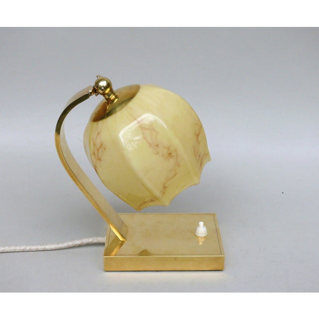 Beige Vintage Bauhaus Bedside Lamps in Brass, 1920s, Set of 2 For Sale - Image 8 of 18