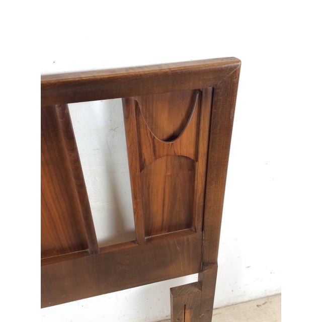 Brown Mid Century Modern Walnut Twin Headboard by Perspecta From Kent Coffey For Sale - Image 8 of 18