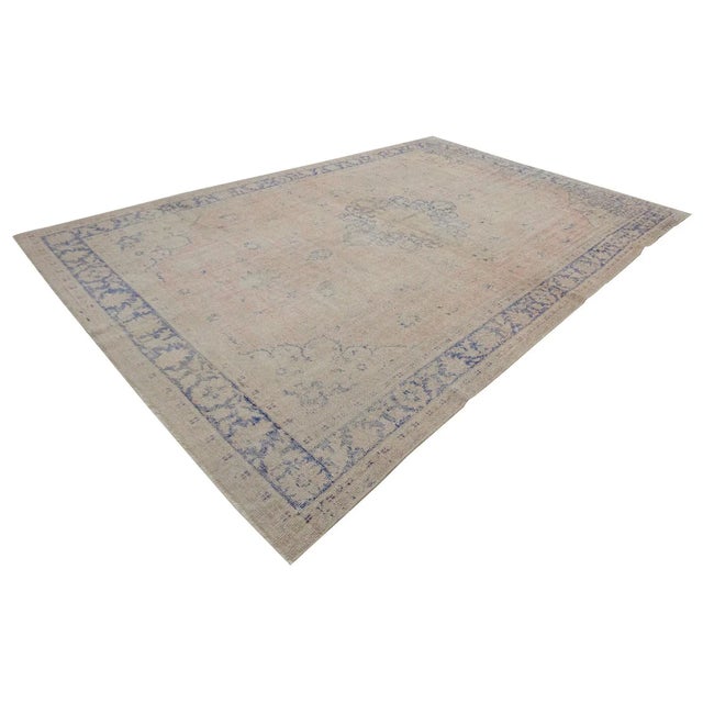 Shabby Chic Distressed Vintage Oushak Rug- 8′2″ × 11′8″ For Sale - Image 3 of 7