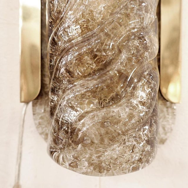 Dark Toned Murano Glass Wall Sconces from Kaiser, Germany, 1970s, Set of 2 For Sale - Image 6 of 14
