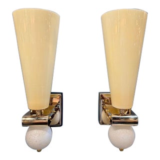 Pair of Murano Cone Scones For Sale