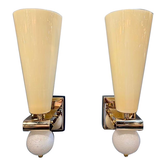 Pair of Murano Cone Scones For Sale