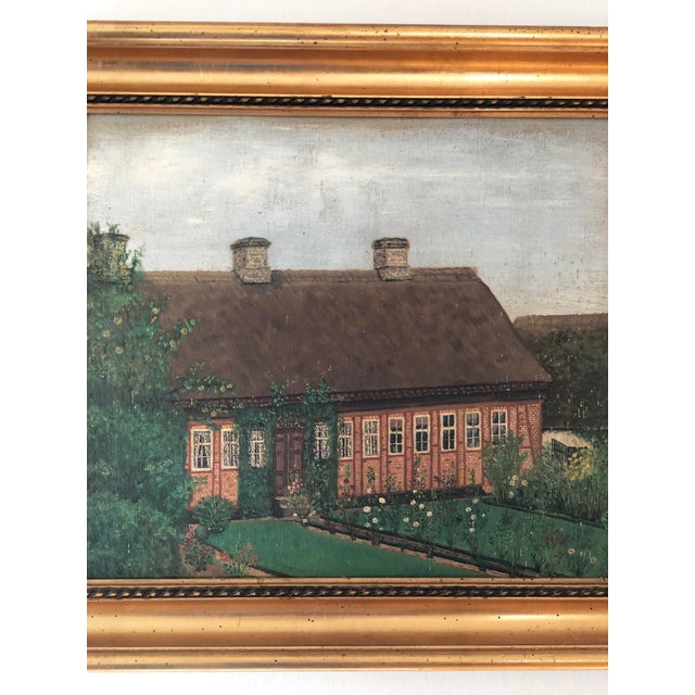 Vintage Original Cottage Oil Painting: Framed Nature Garden Art For Sale - Image 4 of 13