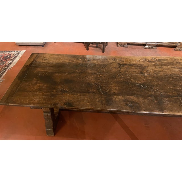 Spanish Medieval Style Monastery Table in Oak For Sale - Image 11 of 14
