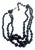 MCM Jewelry Marked West Germany Three Strand Jet Glass Necklace For Sale