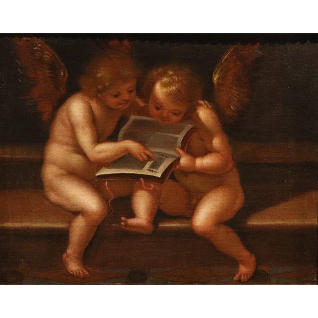 Guglielmo caccia, known as moncalvo (monabone, 1568 - moncalvo, 1625) attributable pair of paintings: angels with a scroll...