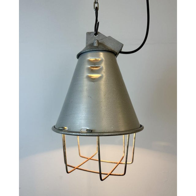 Grey Industrial Aluminium Cage Pendant Lamp, 1970s For Sale - Image 13 of 18