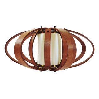 1950's Fredrick Ramond Walnut Swag Lamp For Sale