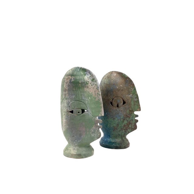 Pair of sculptures 'les bisous' Loul Combres (1937) La Garenne-Colombes Place des Arts, France, 1987 Signed on the base....