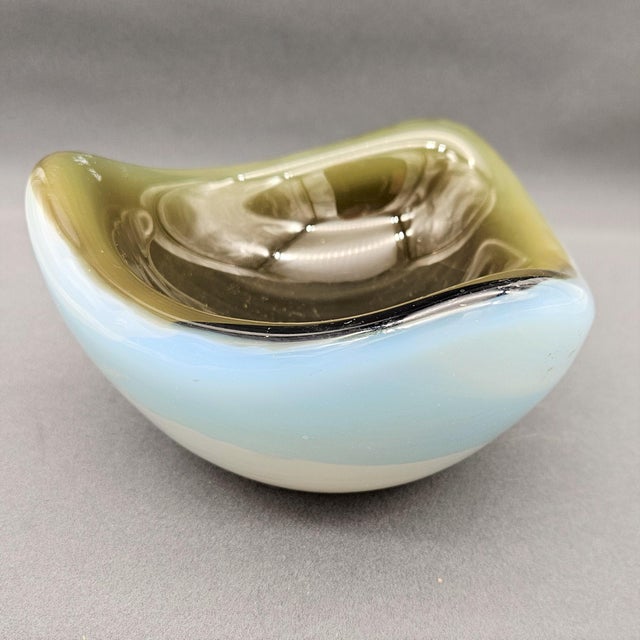 Gold Vintage Sommerso Murano Glass Ashtray from Barbini, Italy, 1960s For Sale - Image 8 of 8