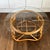 Vintage MCM Rattan Coffee Table 30" Round Glass Top Franco Albini Style Boho For Sale - Image 12 of 12