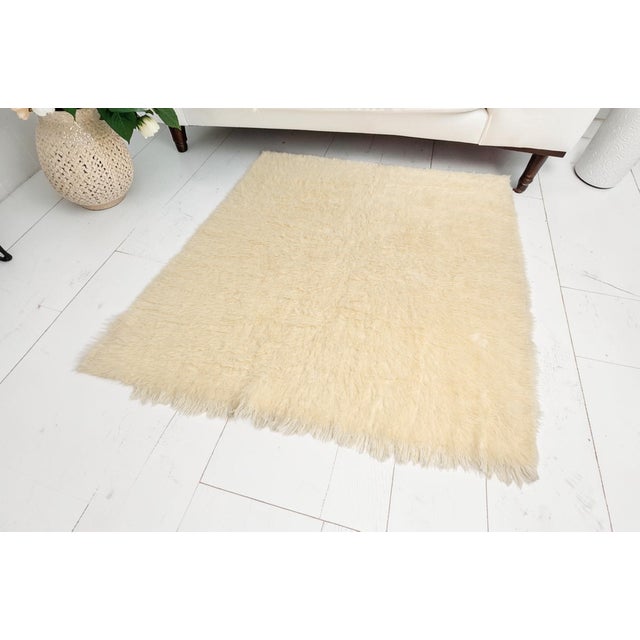 Vintage Angora Wool Rug For Sale - Image 10 of 10